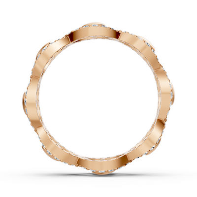 Rosegoldener Diamantring mit verschlungenem Design