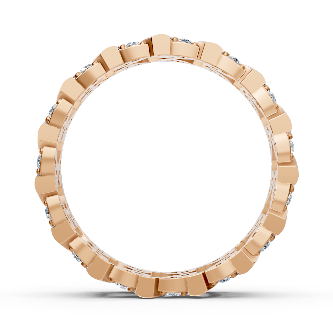 Rosegoldener Diamantring mit geschwungenem Design