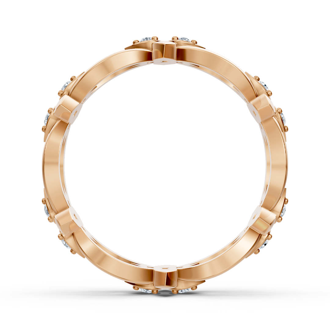 Rose gold diamond ring with petal design