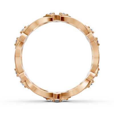 Rose gold diamond ring with petal design