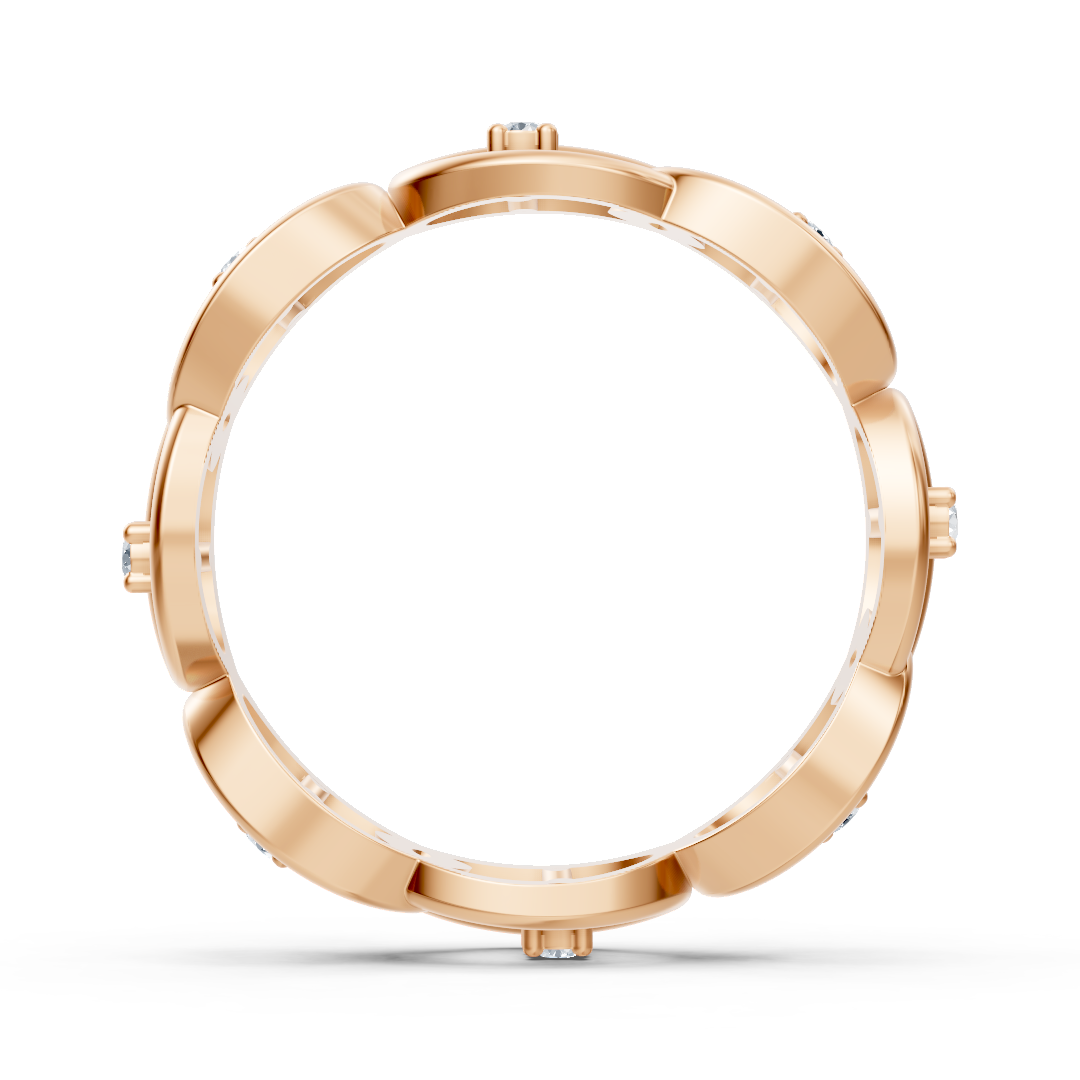Rosegoldener Diamantring mit Kettenglieddesign
