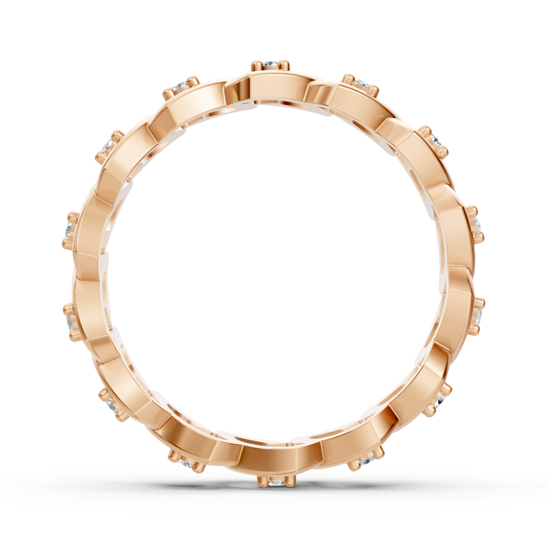 Elegant rose gold ring with round-cut diamonds – delicate design