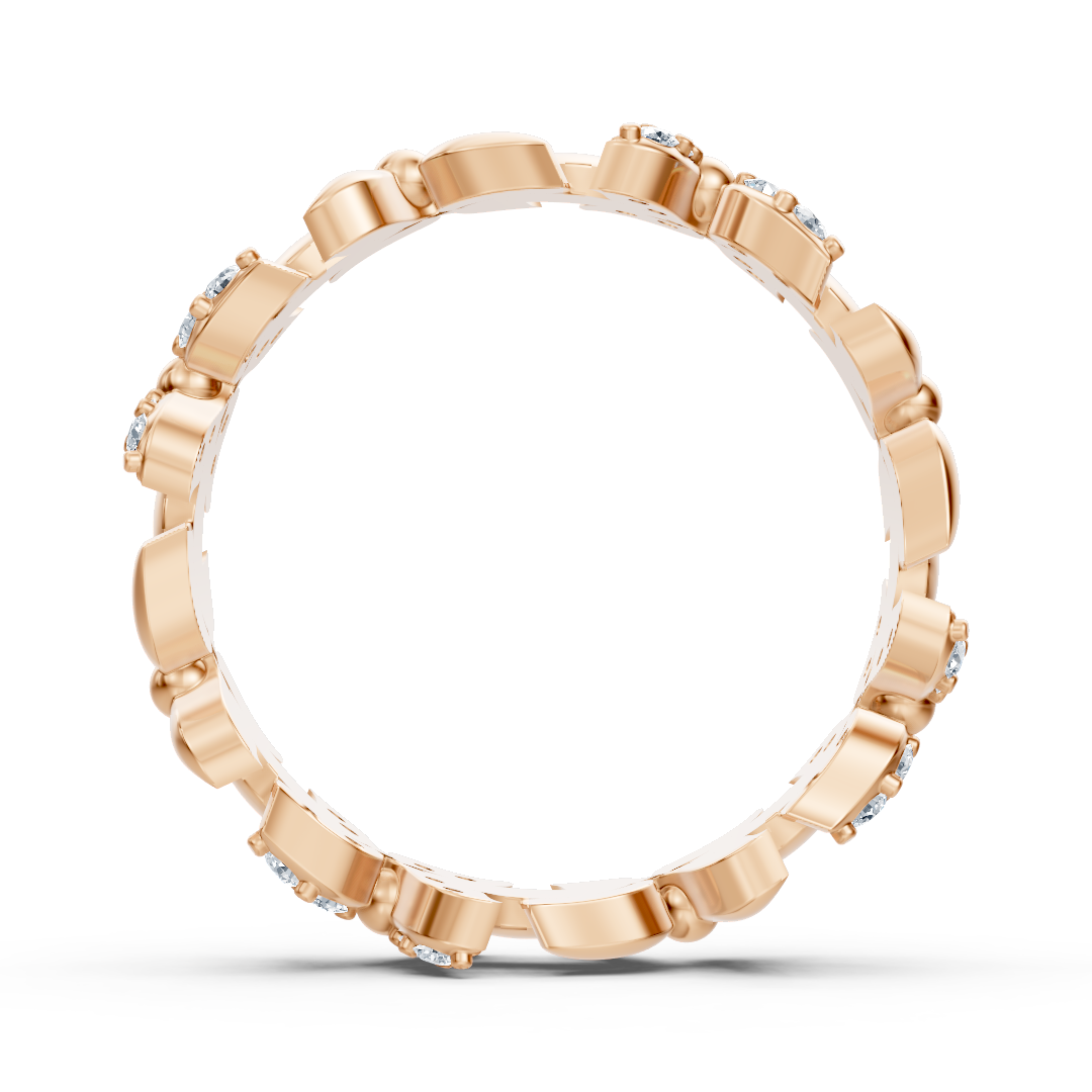 Funkelnder Rosegold Ring mit Diamanten – Schmetterling Design