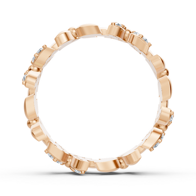 Funkelnder Rosegold Ring mit Diamanten – Schmetterling Design