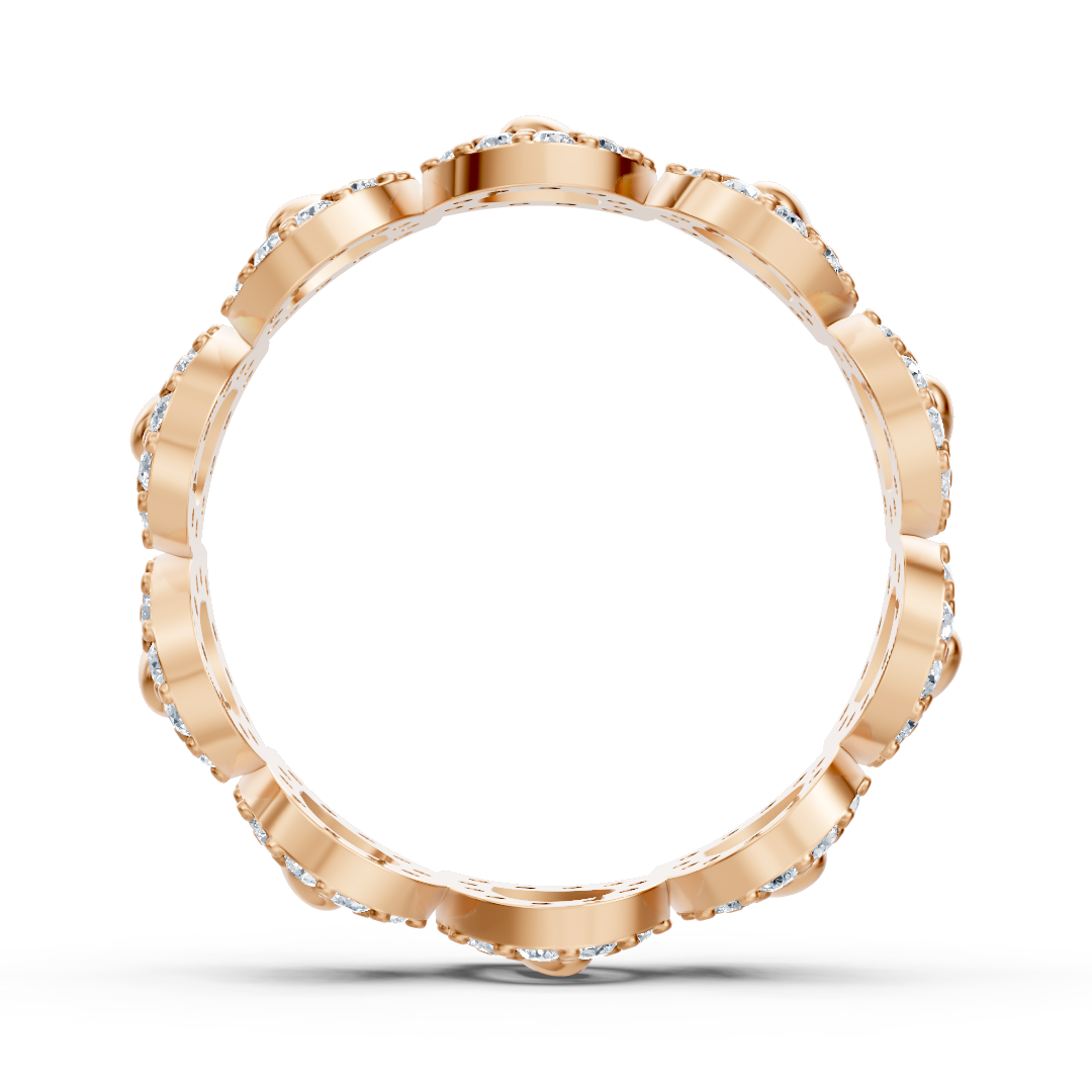 Opulenter Rosegold Ring mit Diamanten – Funkelndes Blütenmeer Design
