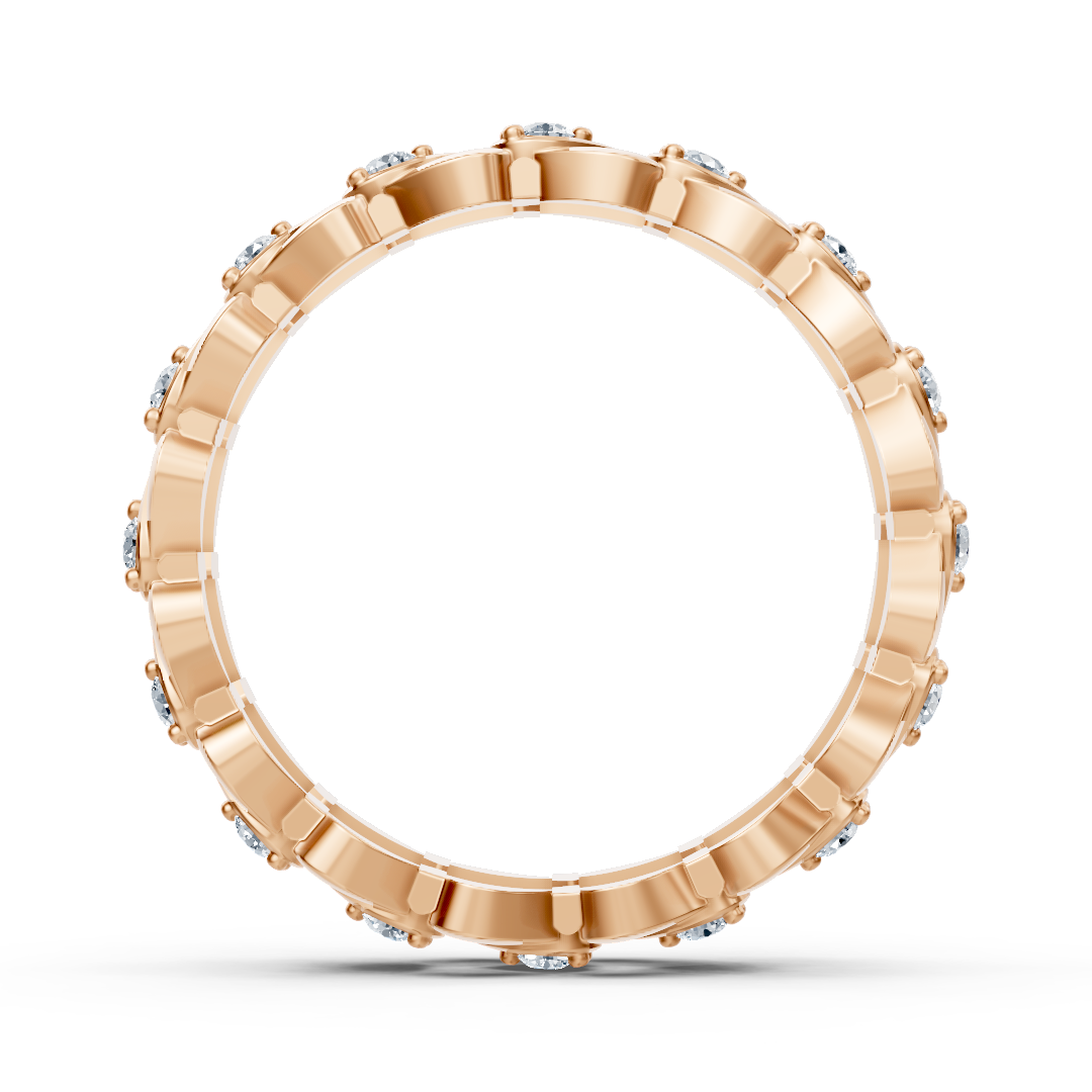 Eleganter Rosegold Ring mit Diamanten – Filigranes Blatt Design