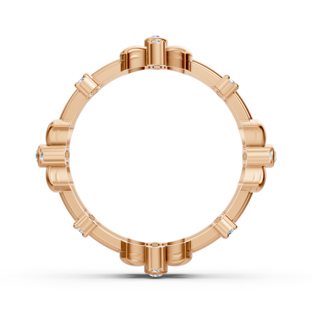 14 Karat Rosegold Pırlanta Floral Ring "Blütenkranz