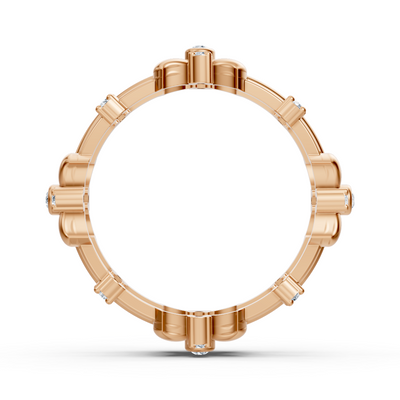 14 Karat Rosegold Pırlanta Floral Ring "Blütenkranz