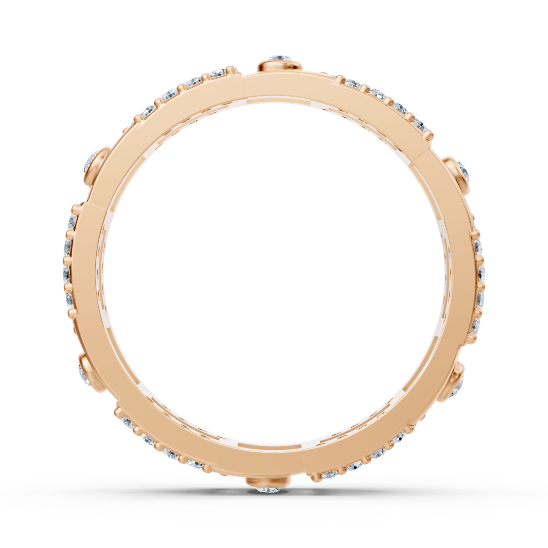 14 Karat Rosegold Diamant Geo Ring "Linienkunst"