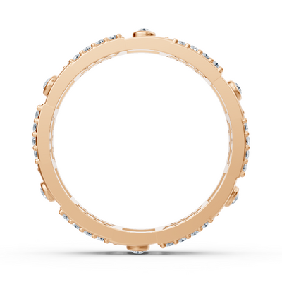 14 Karat Rosegold Diamant Geo Ring "Linienkunst"