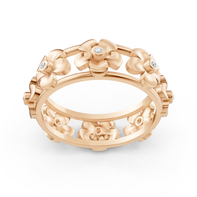 14 Karat Rosegold Diamant Blütenversprechen Ring