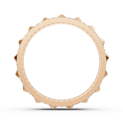 Elegant rose gold ring with round diamonds in prong design