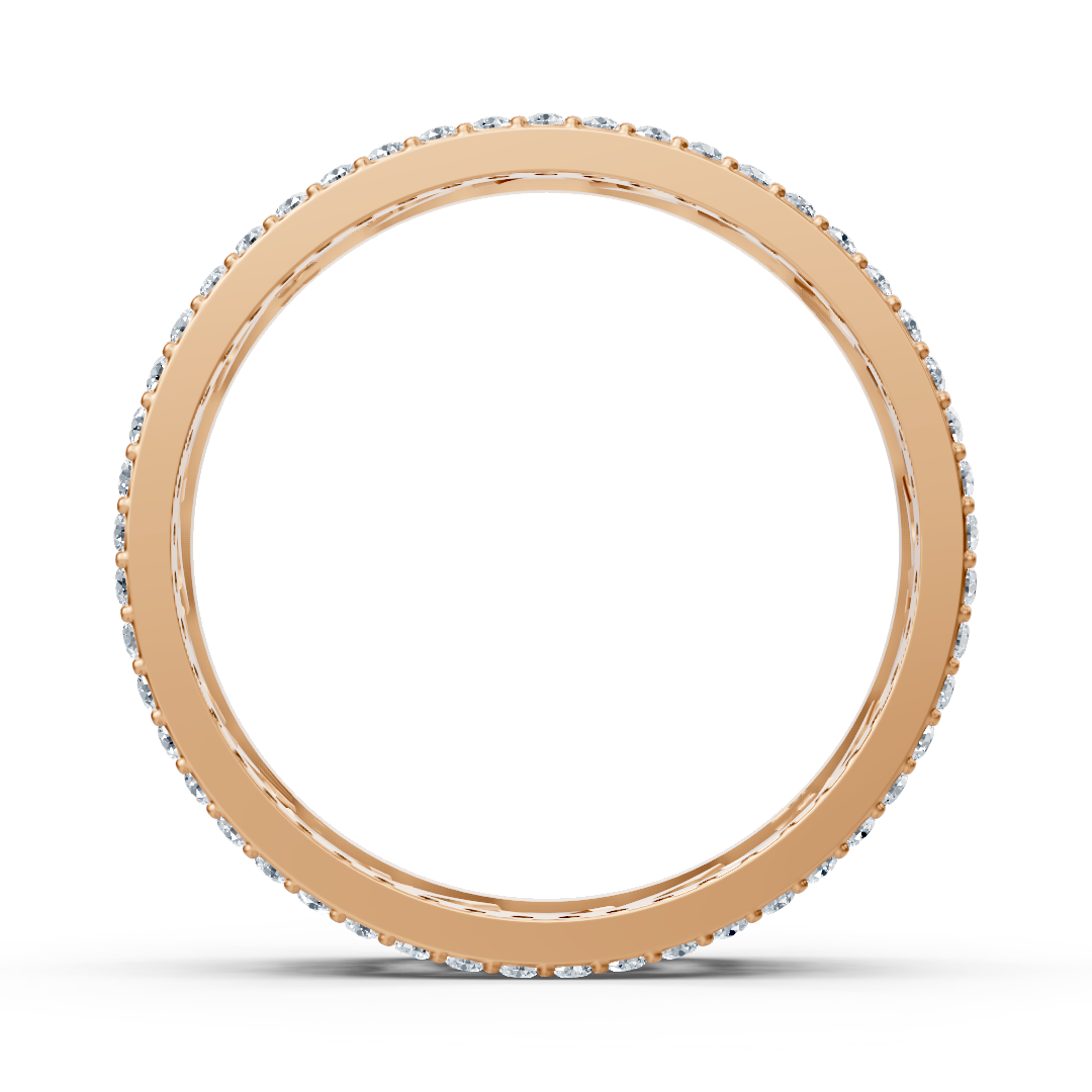 Moderner Rosegold-Ring mit Runddiamanten im Prong-Design
