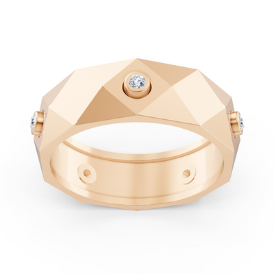 Moderner Rosegold-Ring mit Runddiamanten im Bezel-Design