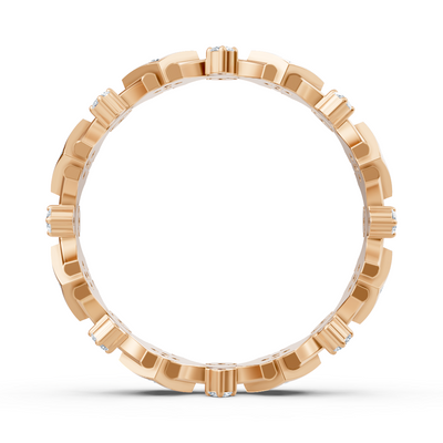 Roségoldring mit Runden Diamanten