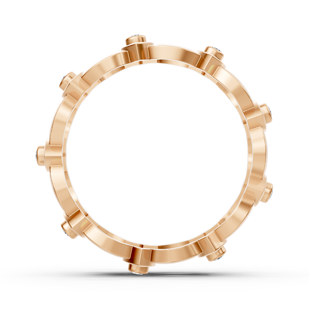 Bezel Setting Diamond Round Rose Gold Ring
