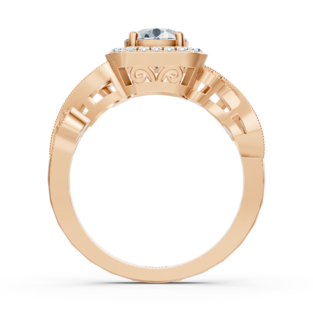 Rosegold Vintage Diamant Verlobungsring