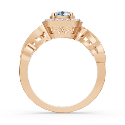 Rosegold Vintage Diamant Verlobungsring