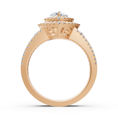 Birgie Halo Diamant & Saphir Verlobungsring Roségold