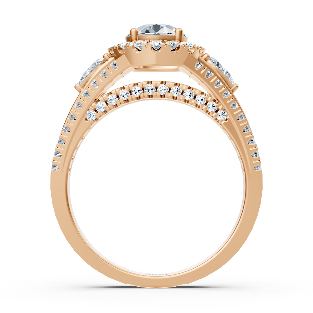 Roségold Diamant & Smaragd Verlobungsring