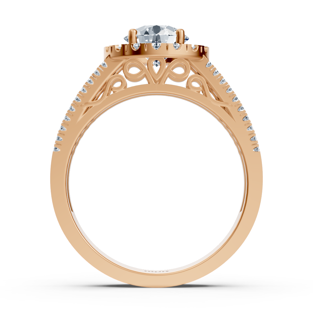 Halo Diamantring Roségold
