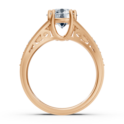 Diamantring Roségold mit Baguetteschliff