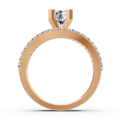 Eternity &amp; Solitaire Diamond Ring Rose Gold