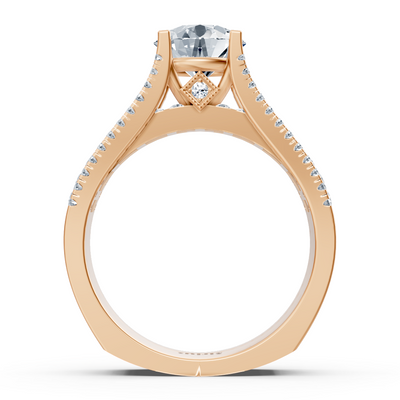Eternity &amp; Pavé diamond ring rose gold