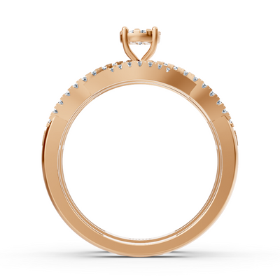 Diamant Brautring-Set Roségold