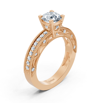 14 Karat Rosegold Rundschliff Diamant Ring