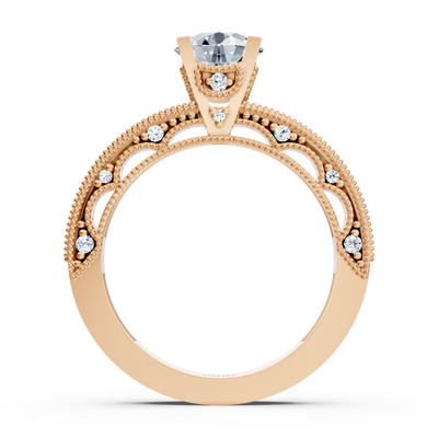 14 Karat Rosegold Rundschliff Diamant Ring