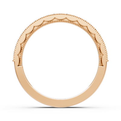 0.21 Karat Diamant Halbe Ewigkeit Ring mit Milgrain-Details aus 14 Karat Roségold
