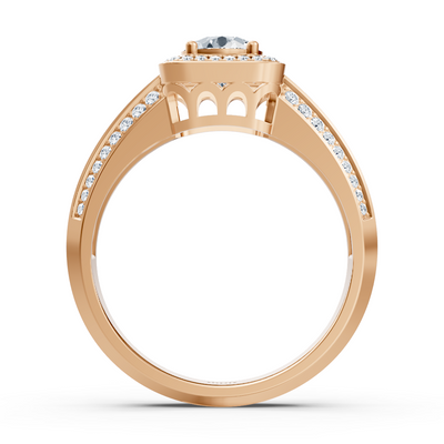 1.41 carat princess cut diamond ring in 14 carat rose gold