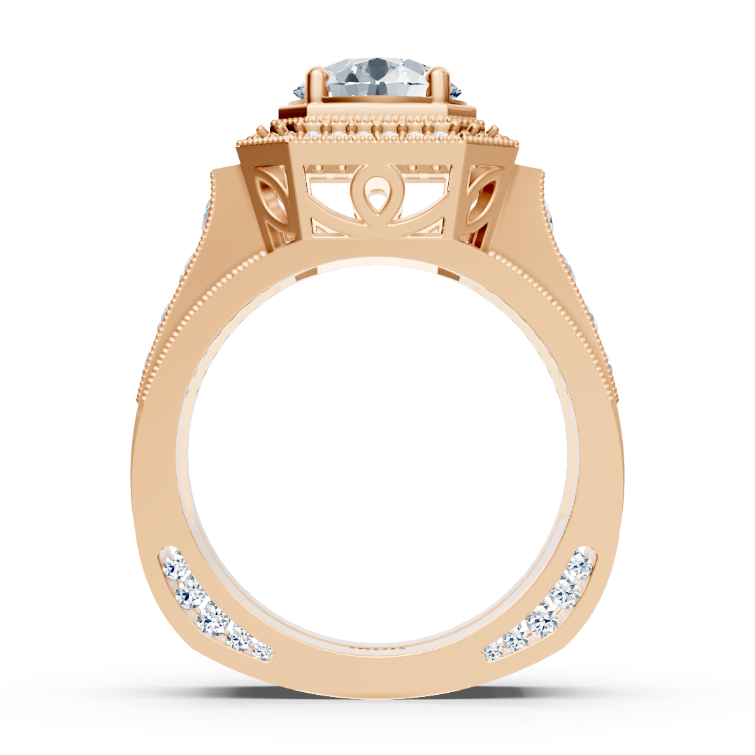 Birgie Sirius Roségold Passion Halo Diamantring mit Rundschliff