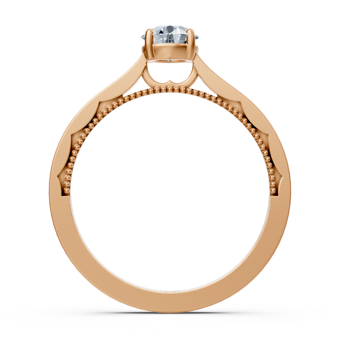 Birgie Sirius Roségold Solitär Diamantring mit Rundschliff