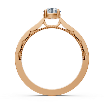 Birgie Sirius Roségold Solitär Diamantring mit Rundschliff