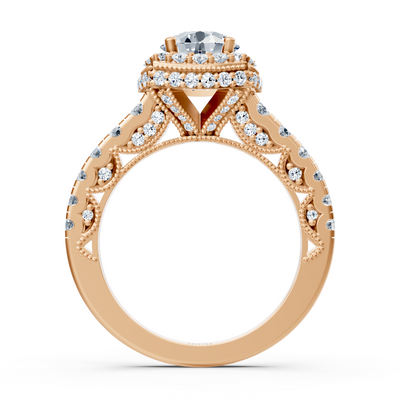 Birgie Sirius rose gold halo round cut diamond engagement ring