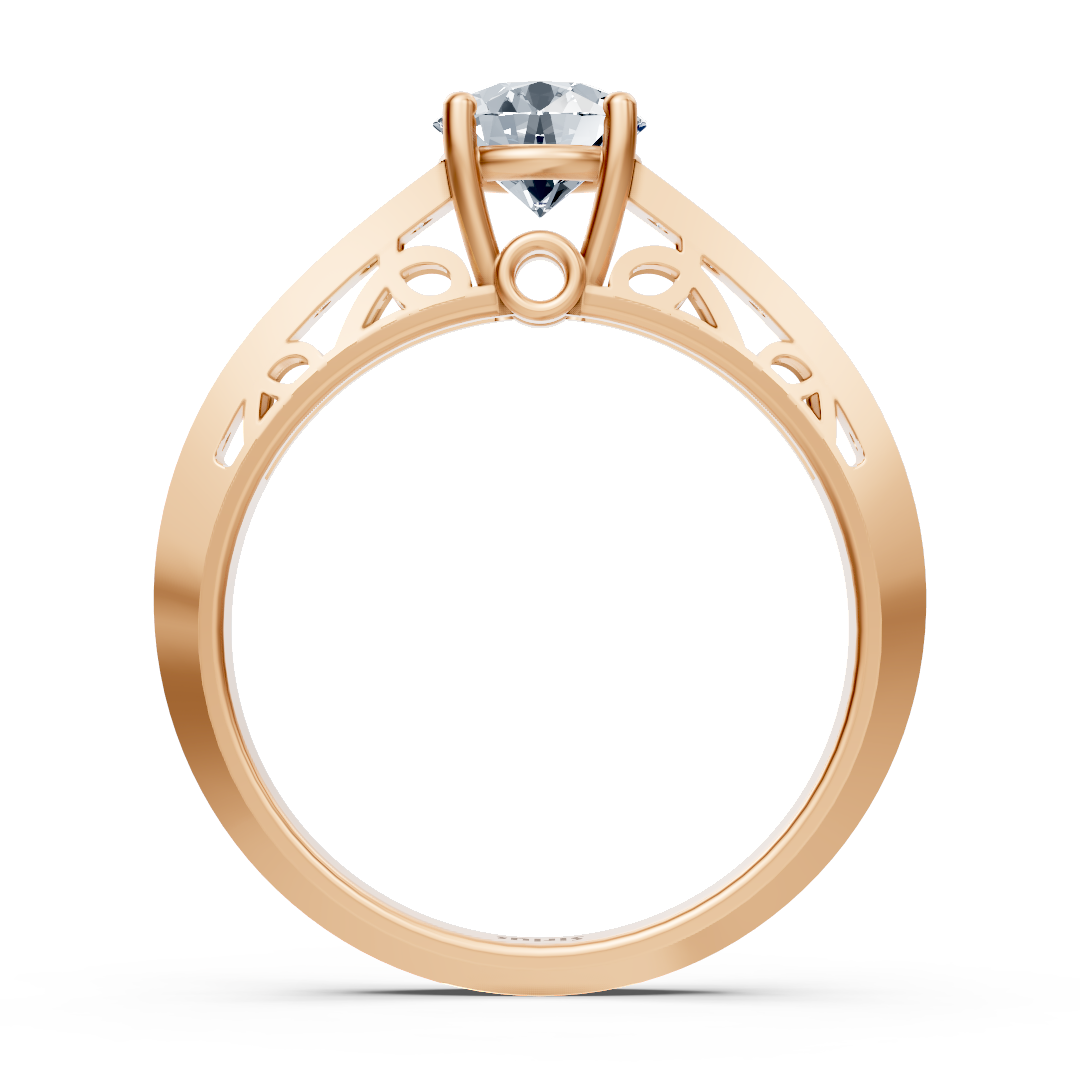 Birgie Roségold Kanalgefasster Diamantring mit Rundschliff