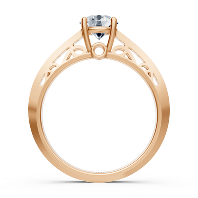 Birgie Roségold Kanalgefasster Diamantring mit Rundschliff