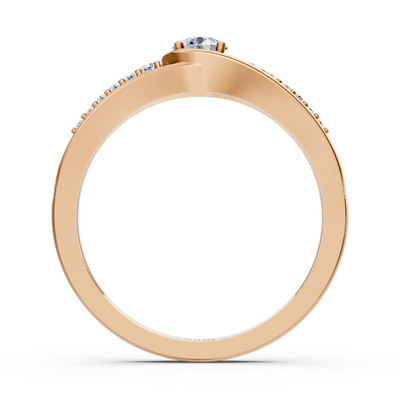 0.30 carat diamond accent ring in rose gold with side diamonds