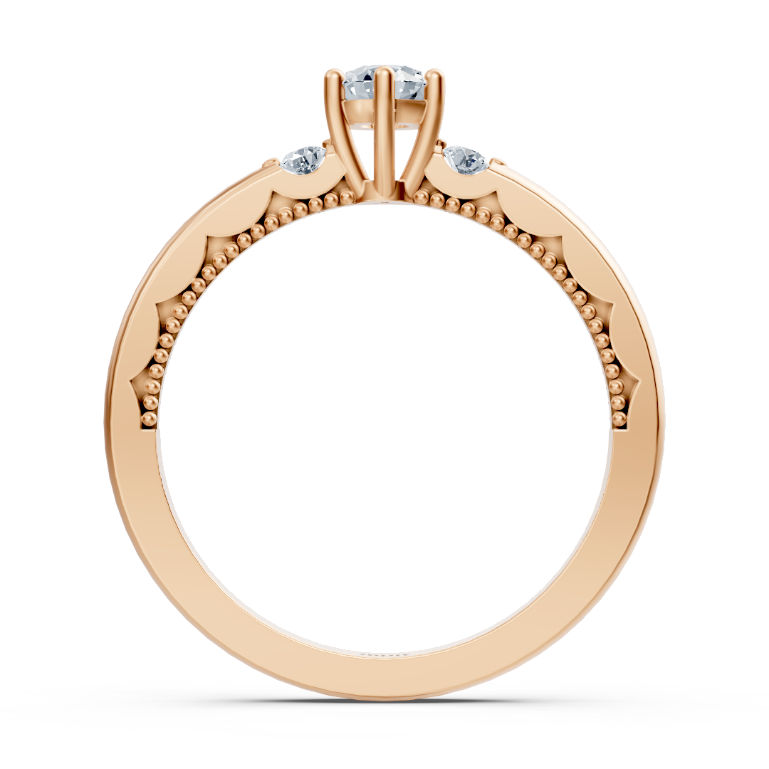 0.25 Karat Solitär Diamant Akzentring in Roségold