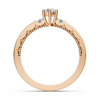 0.25 Karat Solitär Diamant Akzentring in Roségold