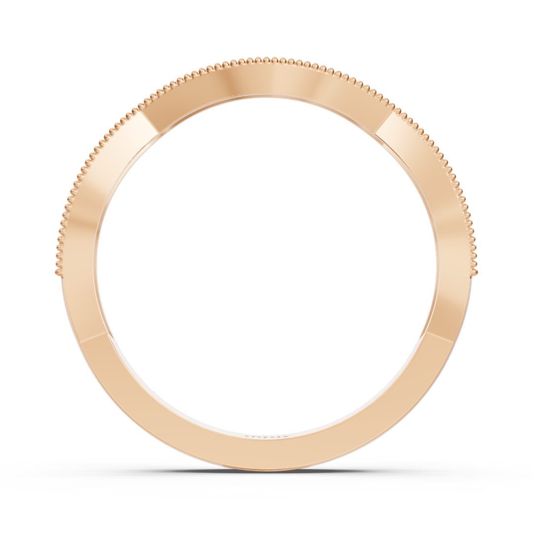 0.19 Karat Diamant Geschwungener Ehering in Roségold