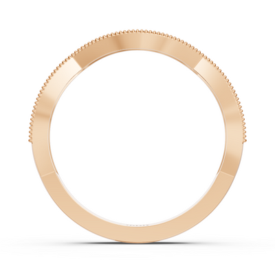 0.19 Karat Diamant Geschwungener Ehering in Roségold