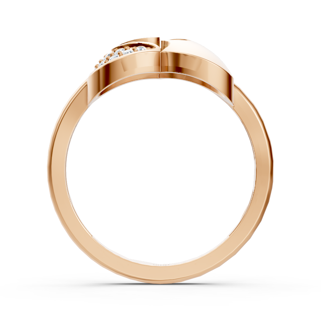 Anmutiger Vernive Everling Herzring in Roségold mit zarten Pavé-Diamanten
