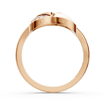 Anmutiger Vernive Everling Herzring in Roségold mit zarten Pavé-Diamanten