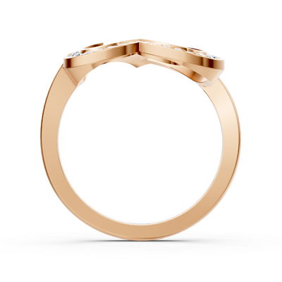 Romantischer Herz Diamantring in Roségold mit Pavé-Fassung