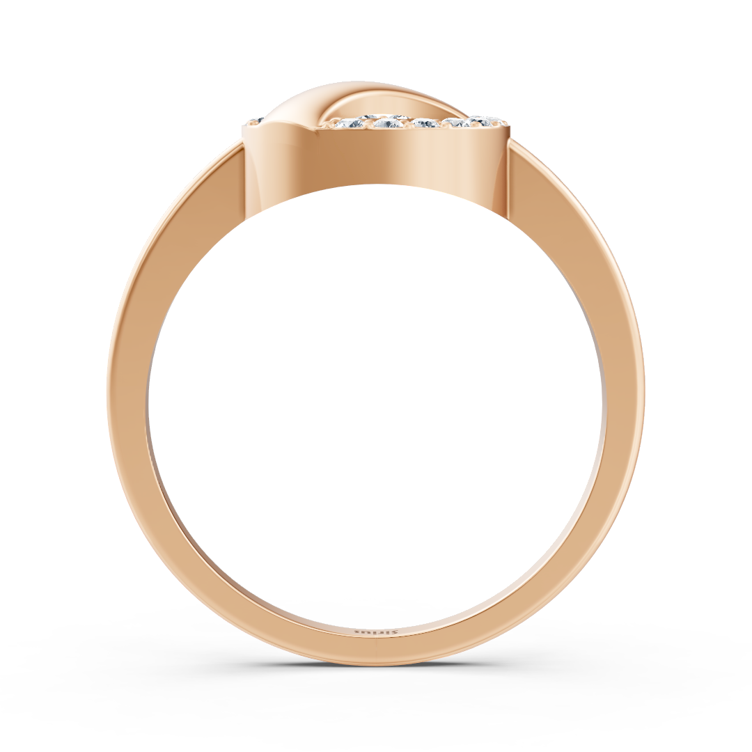 Anmutiger Roségold Diamantring mit Krappenfassung