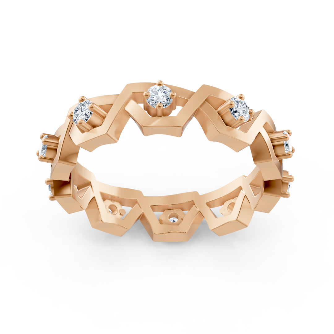 Exclusive 14K rose gold diamond ring – prong setting, 0.35 carat