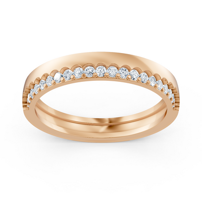 Elegant half-eternity ring with diamonds in 14K rose gold